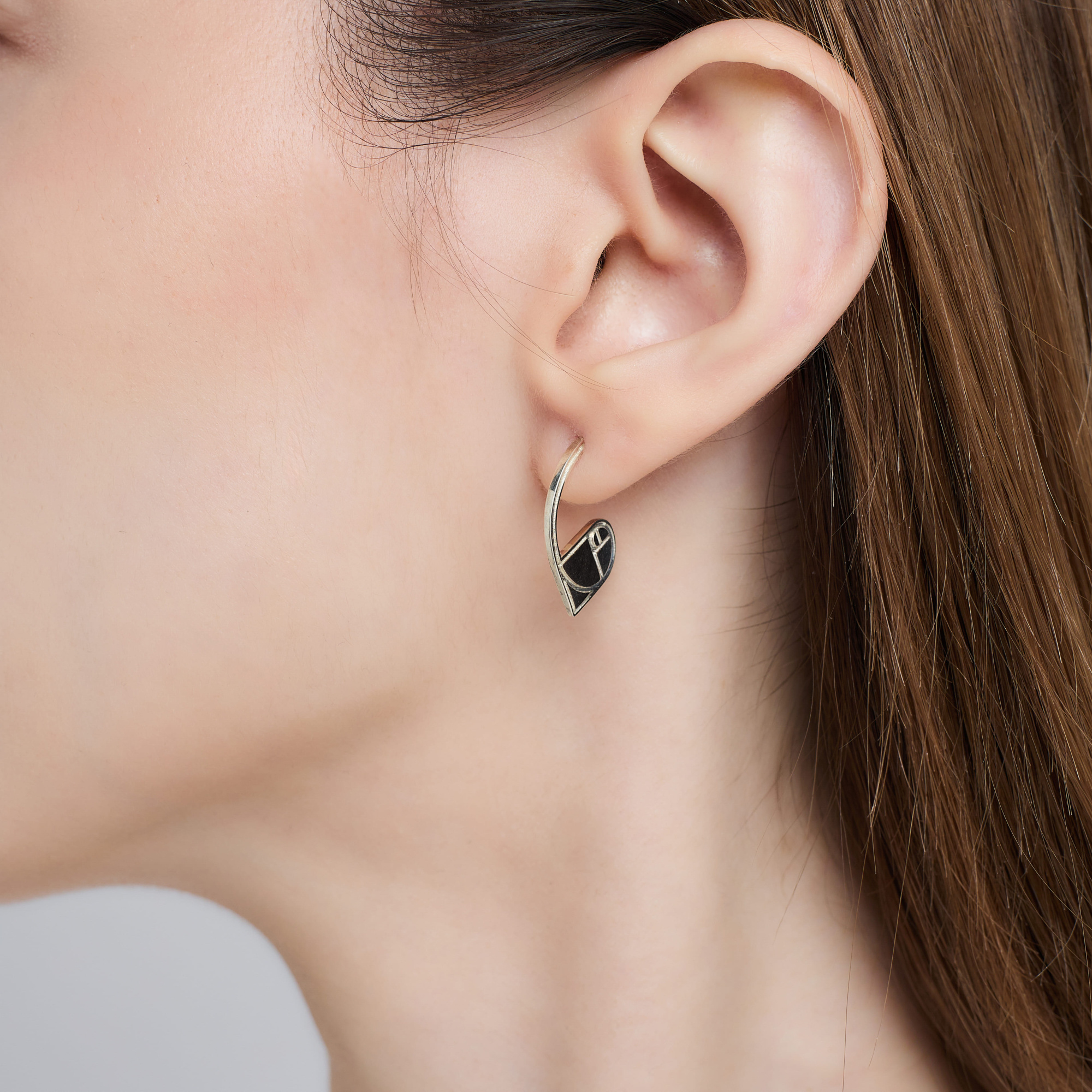 INFANTA Cерьги хупы Золотое сечение