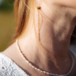 MS.MARBLE Чокер с барочным жемчугом серебро