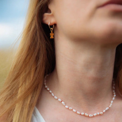 MS.MARBLE Чокер с барочным жемчугом на красной нити