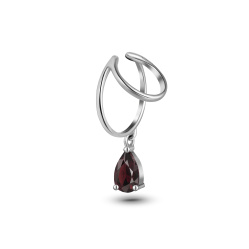 INFANTA Кафф с камнем Anello Goccia с гранатом в серебре