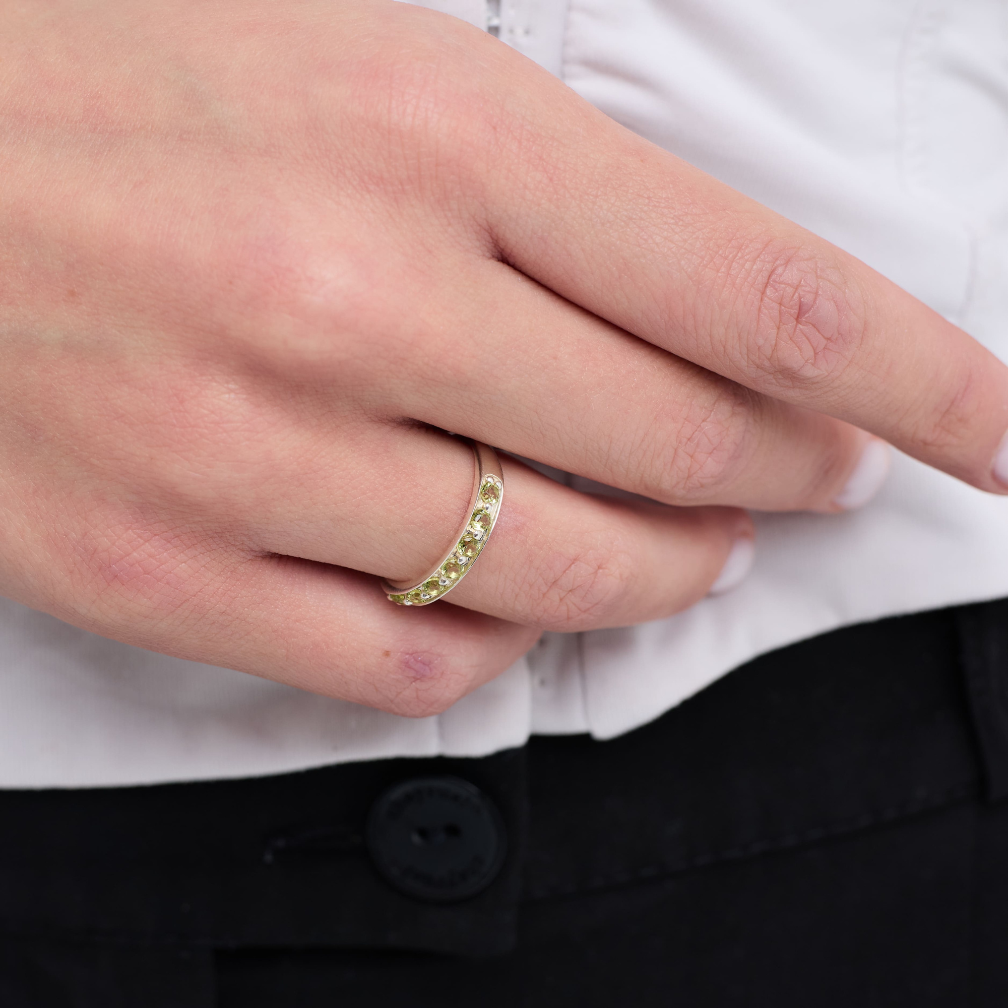 INFANTA Кольцо дорожка Principessa Traccia с хризолитами в серебре