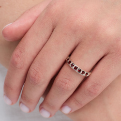 INFANTA Кольцо дорожка Principessa Traccia с гранатами в серебре