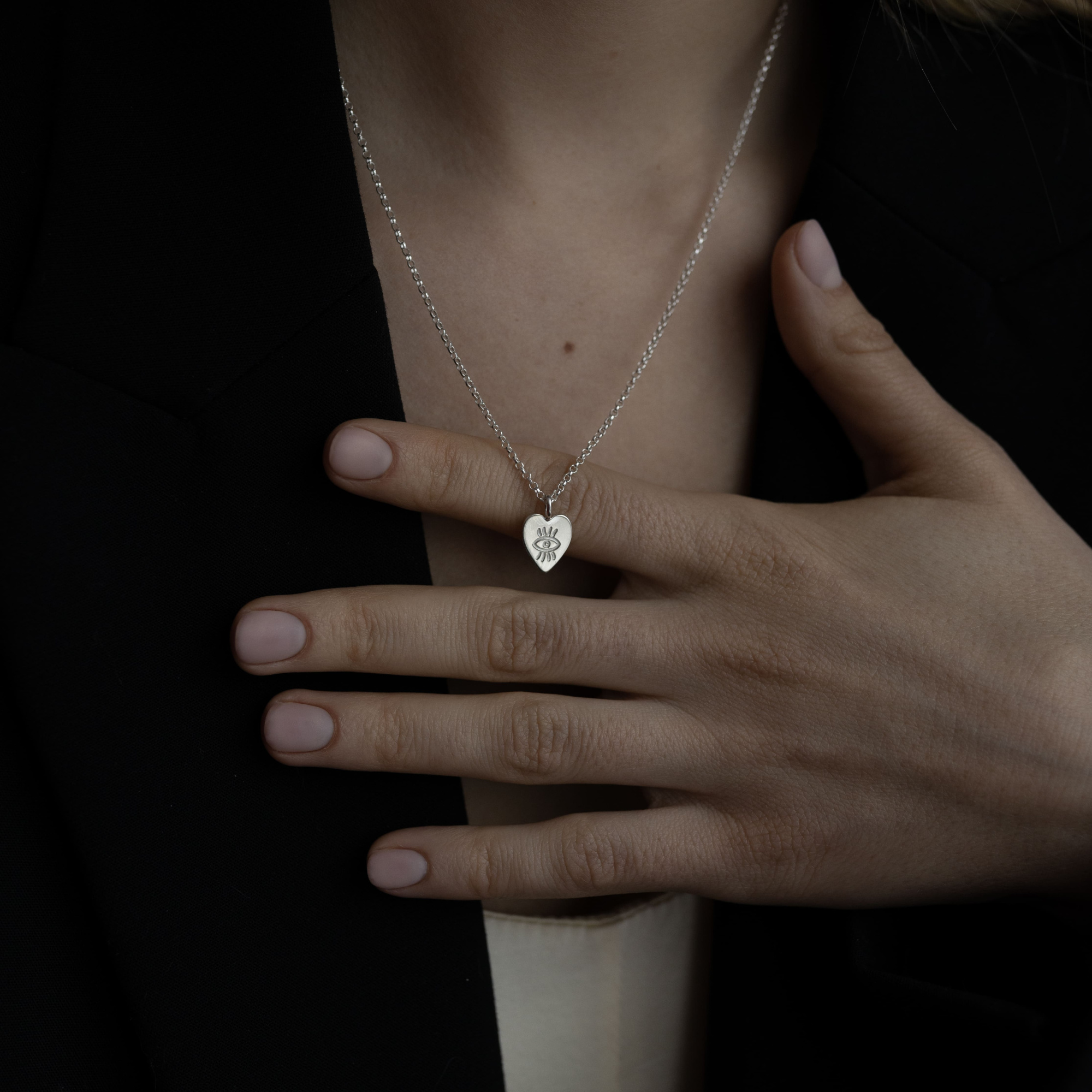 MS. MARBLE подвеска Third eye на цепочке серебро