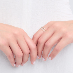 INFANTA Кольцо двойное Principessa Tamburello с гранатом