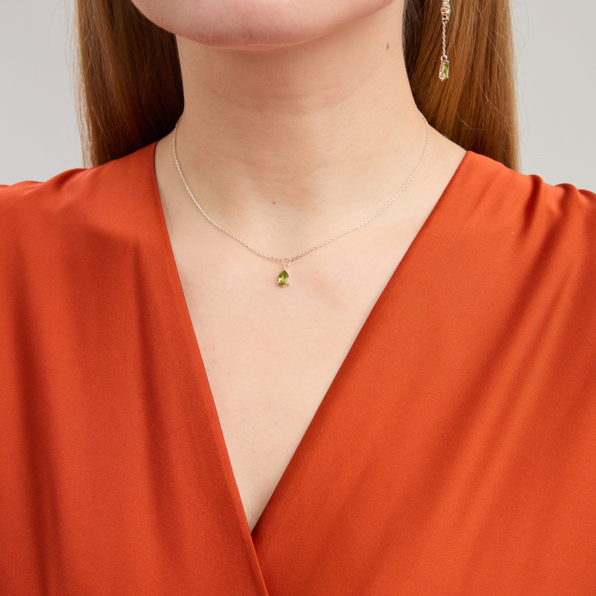 INFANTA Чокер Principessa Goccia с хризолитом в серебре