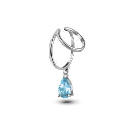 INFANTA Кафф с камнем Anello Goccia с топазом в серебре