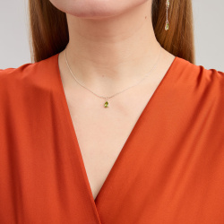 INFANTA Чокер Principessa Goccia с хризолитом в серебре