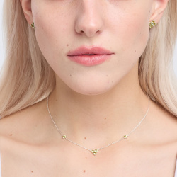 INFANTA Чокер Principessa Trifoglio piccolo с хризолитами в серебре