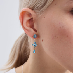 INFANTA Джекет для пусет Principessa Quadrifoglio e pera с топазами в серебре