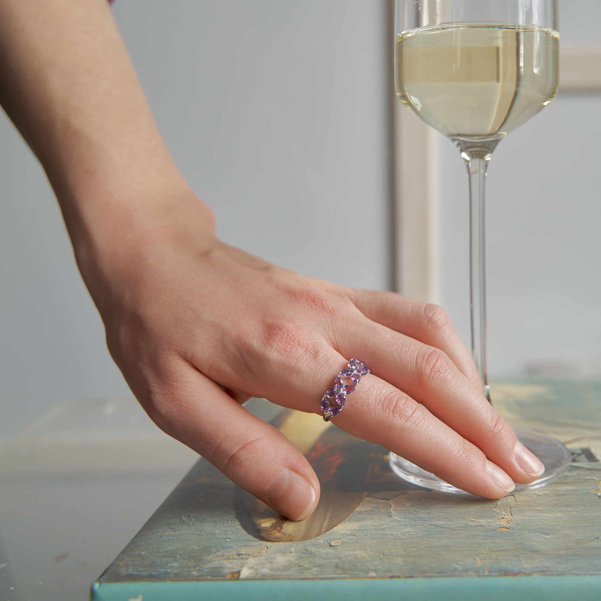 INFANTA Кольцо Principessa Lusso с россыпью аметистов