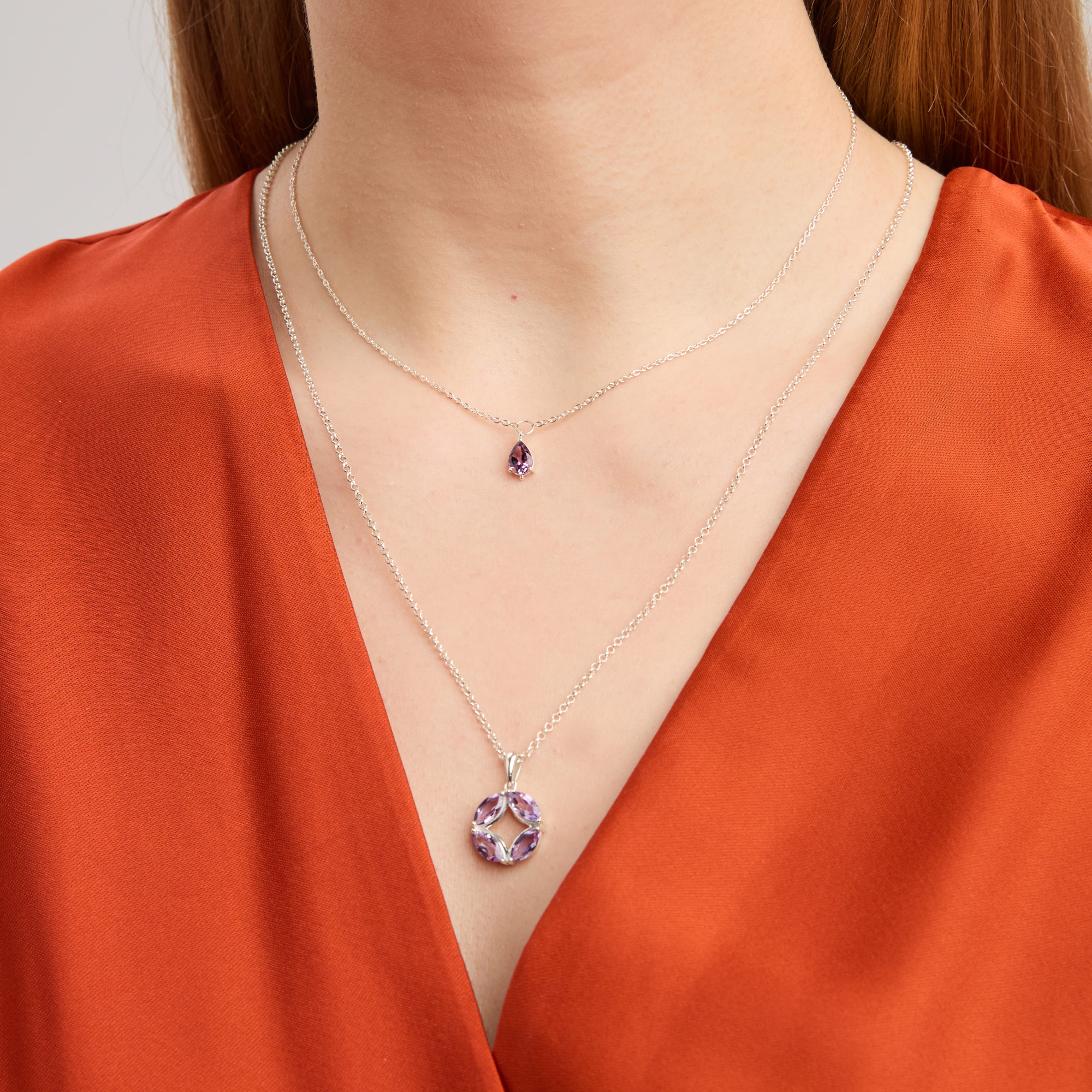 INFANTA Кулон Principessa Marchese Grande с аметистами в серебре