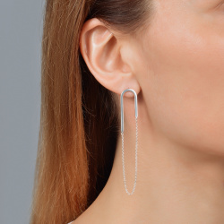 INFANTA Серьги Catena с цепочкой серебро