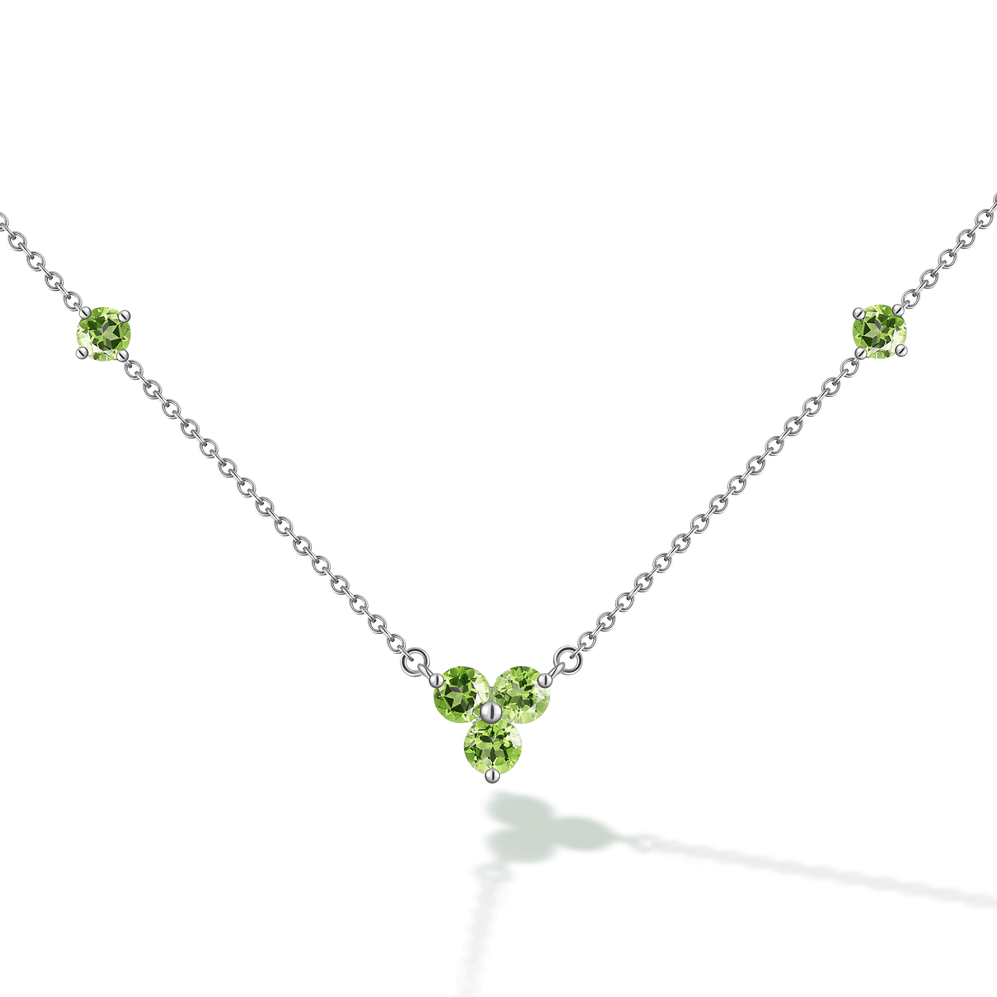 INFANTA Чокер Principessa Trifoglio piccolo с хризолитами в серебре