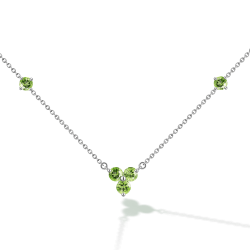 INFANTA Чокер Principessa Trifoglio piccolo с хризолитами в серебре