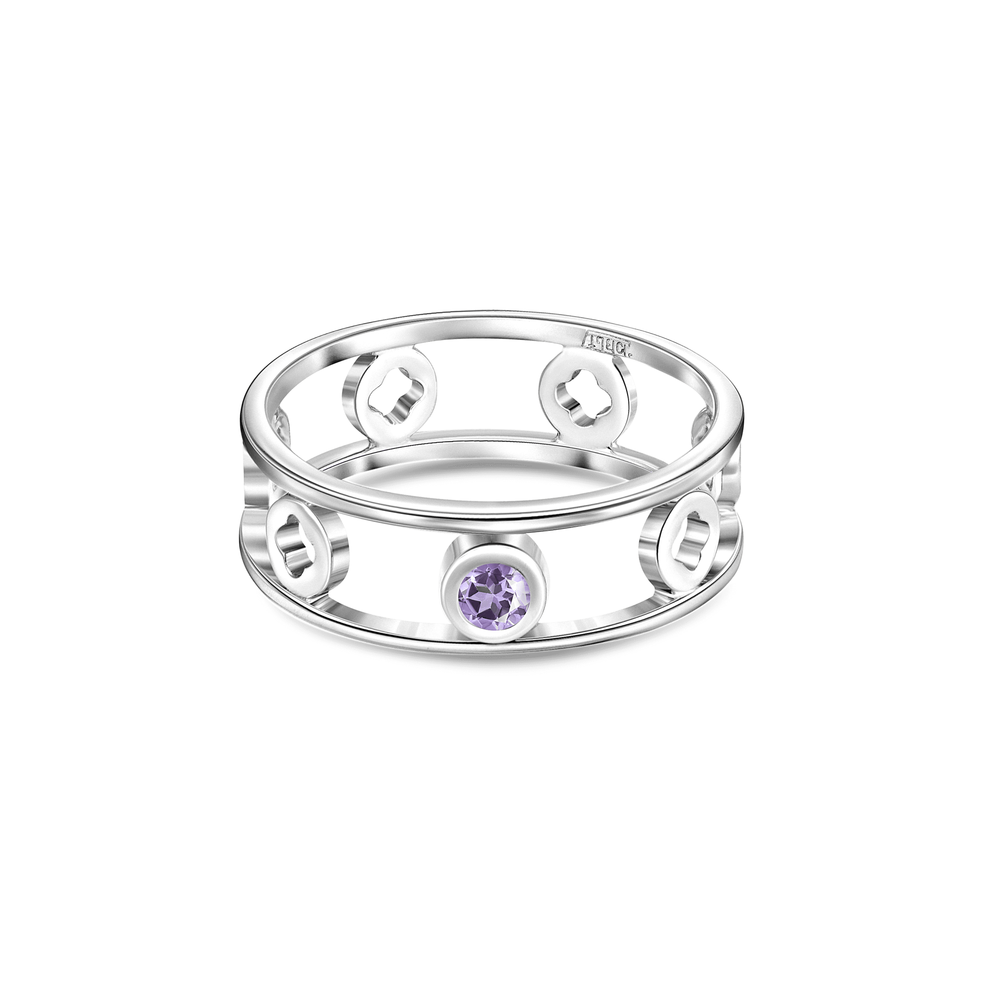INFANTA Кольцо двойное Principessa Tamburello с аметистом