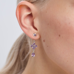 Серьги-трансформеры Principessa Дарья с аметистами