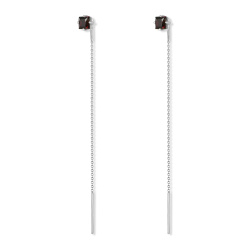 INFANTA Серьги-протяжки Punto e Catena с гранатами в серебре