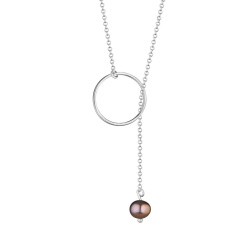 MS. MARBLE подвеска-галстук Soulmates с черным жемчугом