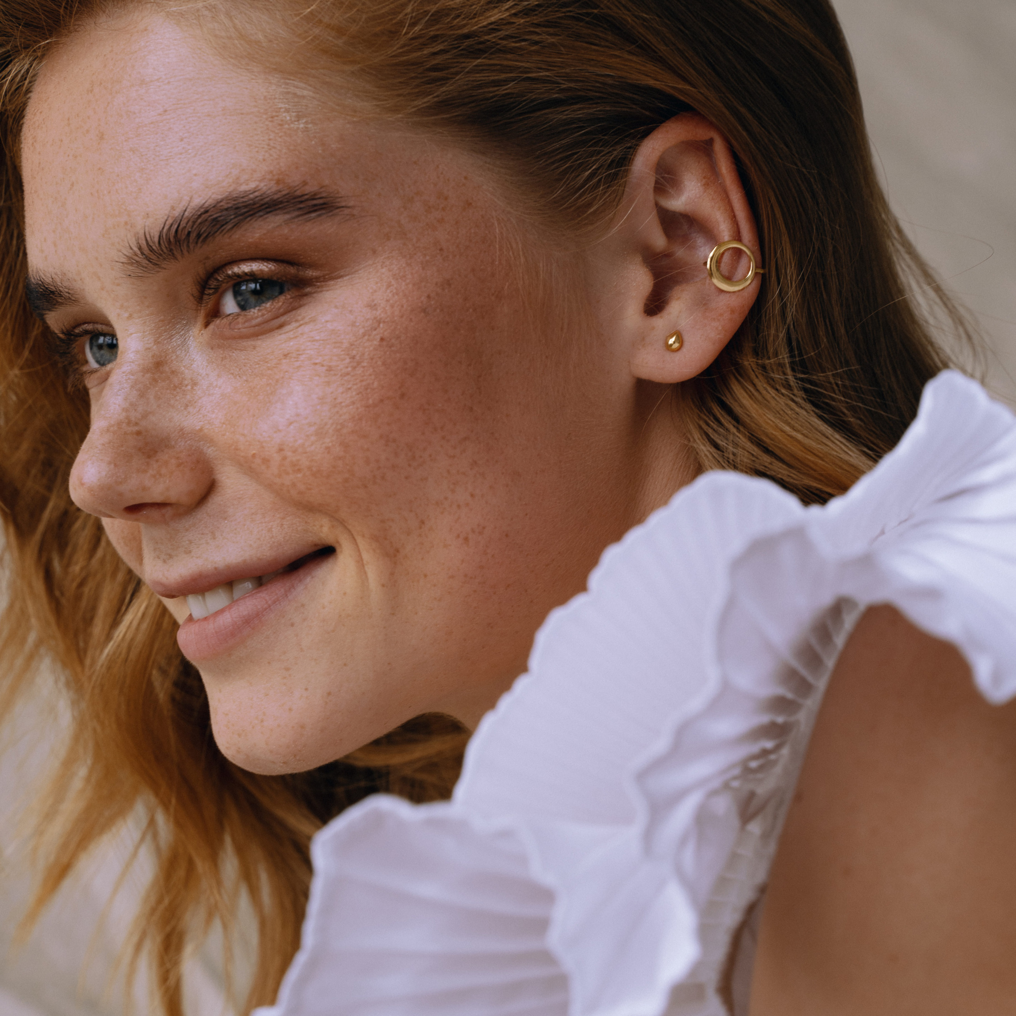 INFANTA Моносерьга пусет Grano позолота