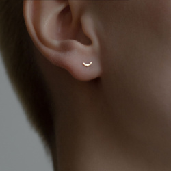 MS. MARBLE серьга-пусет Symbol cloud позолота