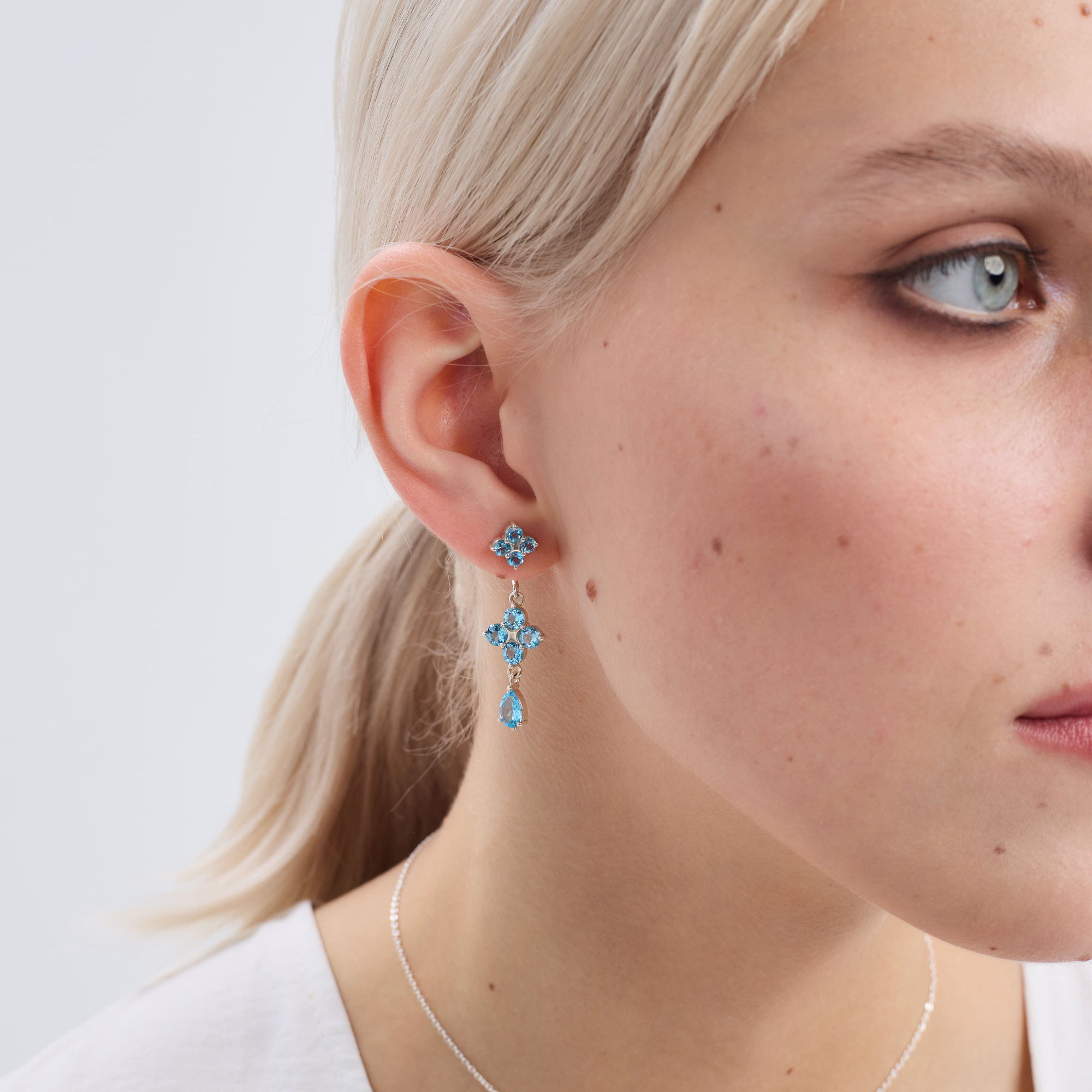 INFANTA Джекет для пусет Principessa Quadrifoglio e pera с топазами в серебре