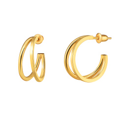 MS. MARBLE Серьги с двойным сечением Karma new age позолота