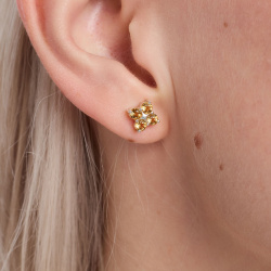 INFANTA Пусеты Principessa piccolo Quadrifoglio с цитринами в серебре