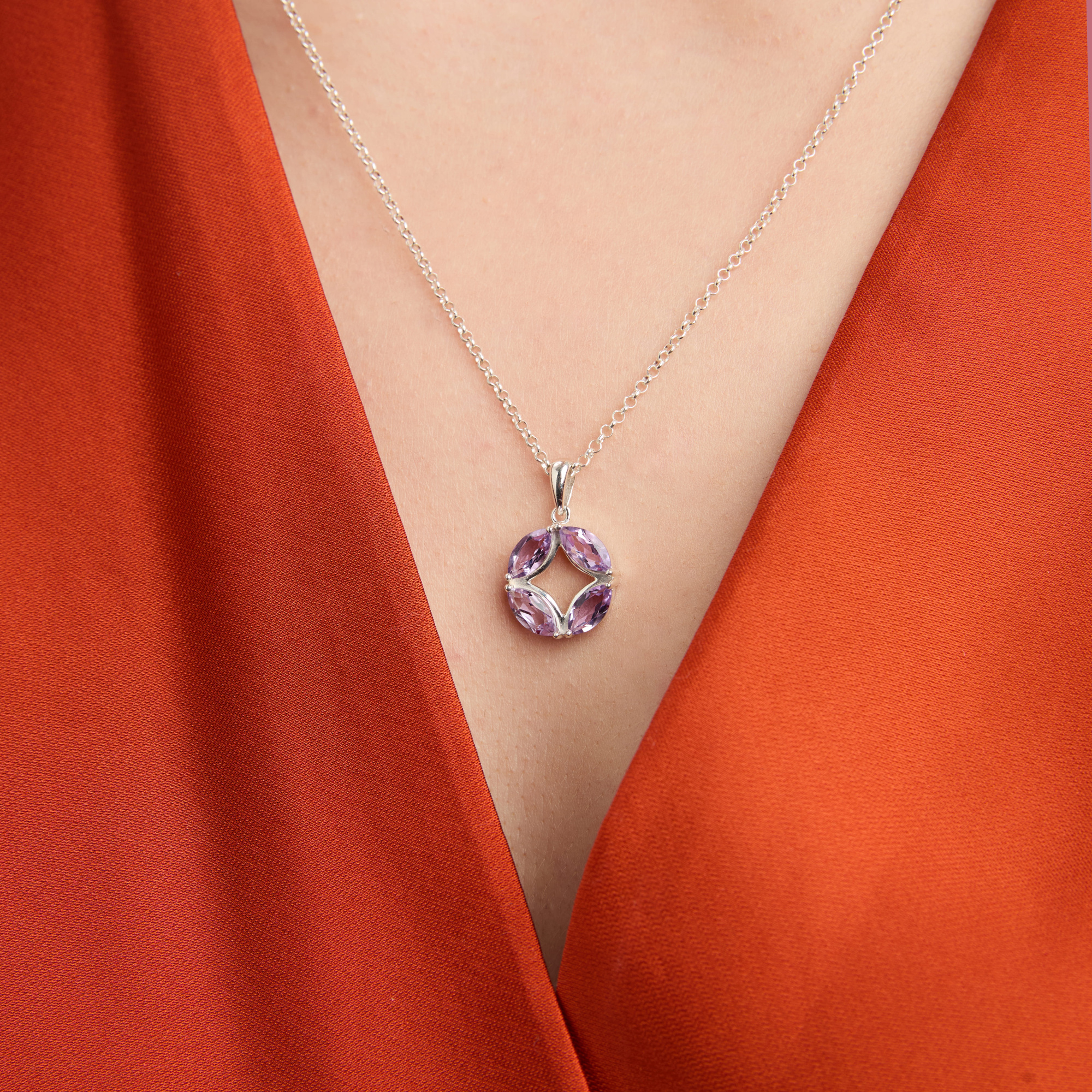 INFANTA Кулон Principessa Marchese Grande с аметистами в серебре