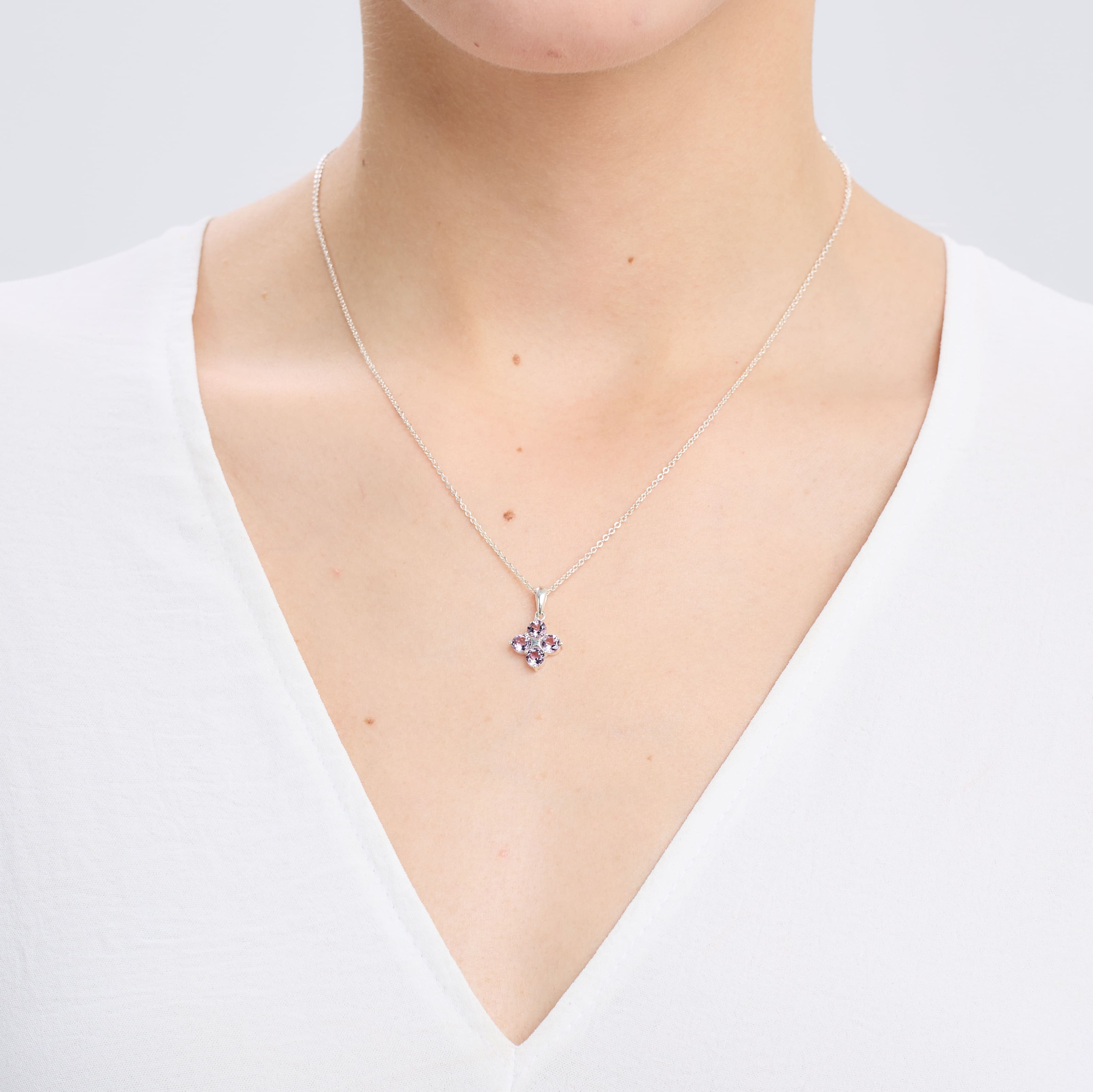 INFANTA Кулон Principessa Quadrifoglio с аметистами круг