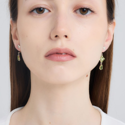 INFANTA Джекет для пусет Principessa Quadrifoglio e pera с хризолитами в серебре