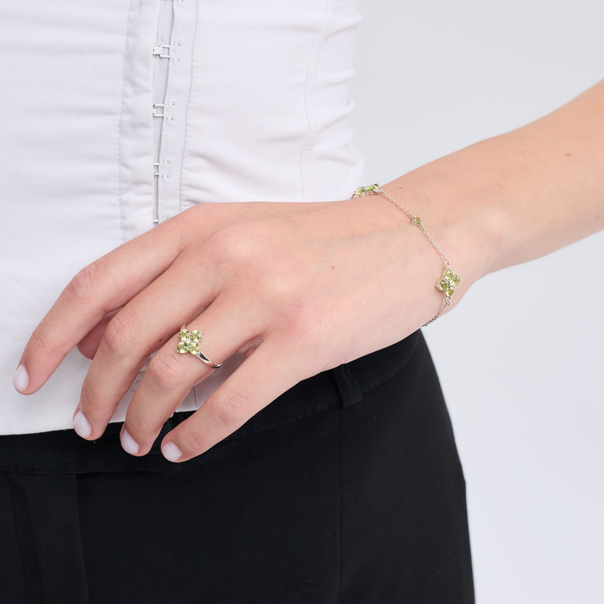 INFANTA Браслет Principessa Quadrifoglio с хризолитами