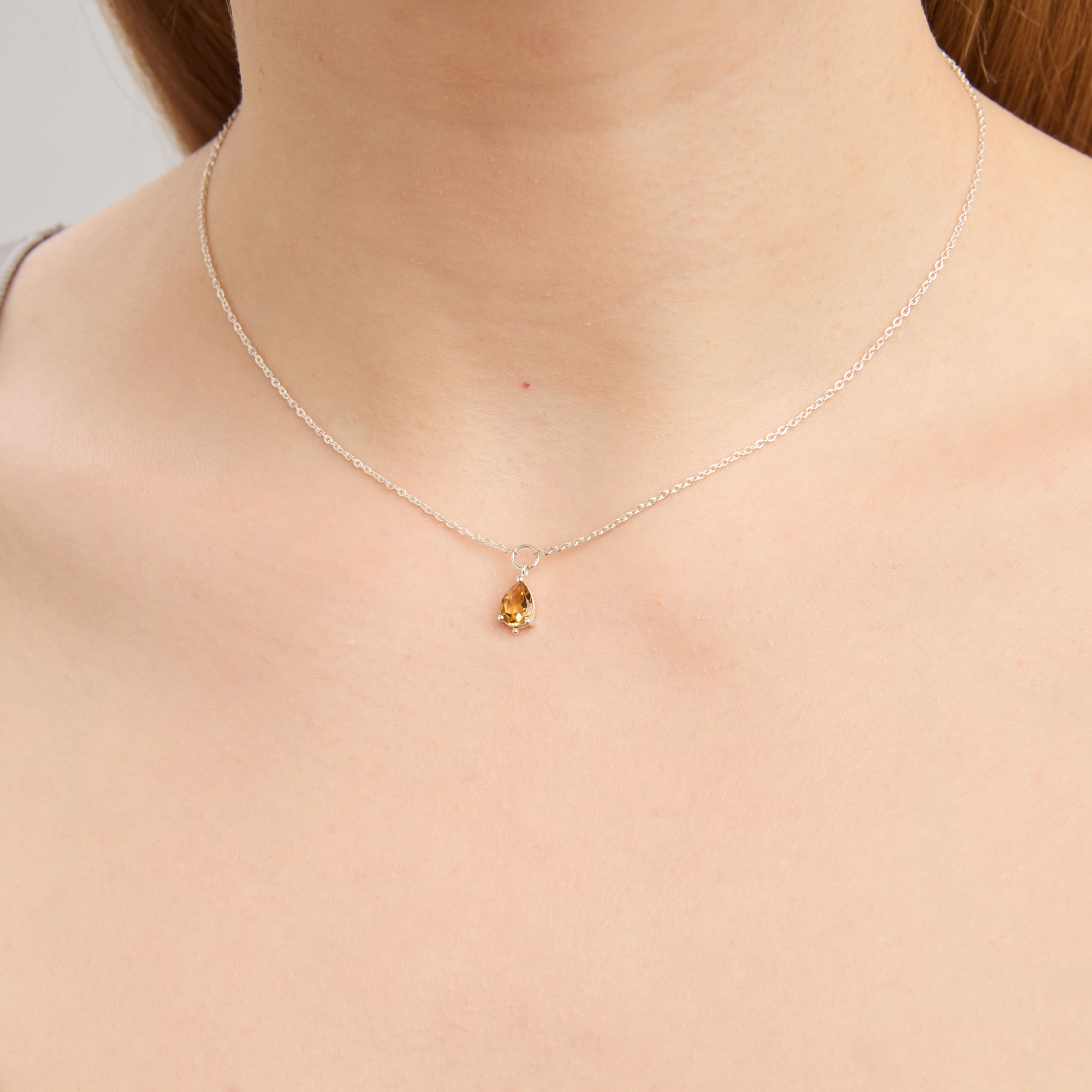 INFANTA Чокер Principessa Goccia с цитрином в серебре