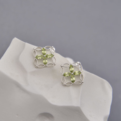 INFANTA Серьги Principessa Marchese с хризолитами в серебре