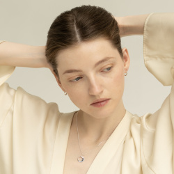 Комплект классических серег и кулон