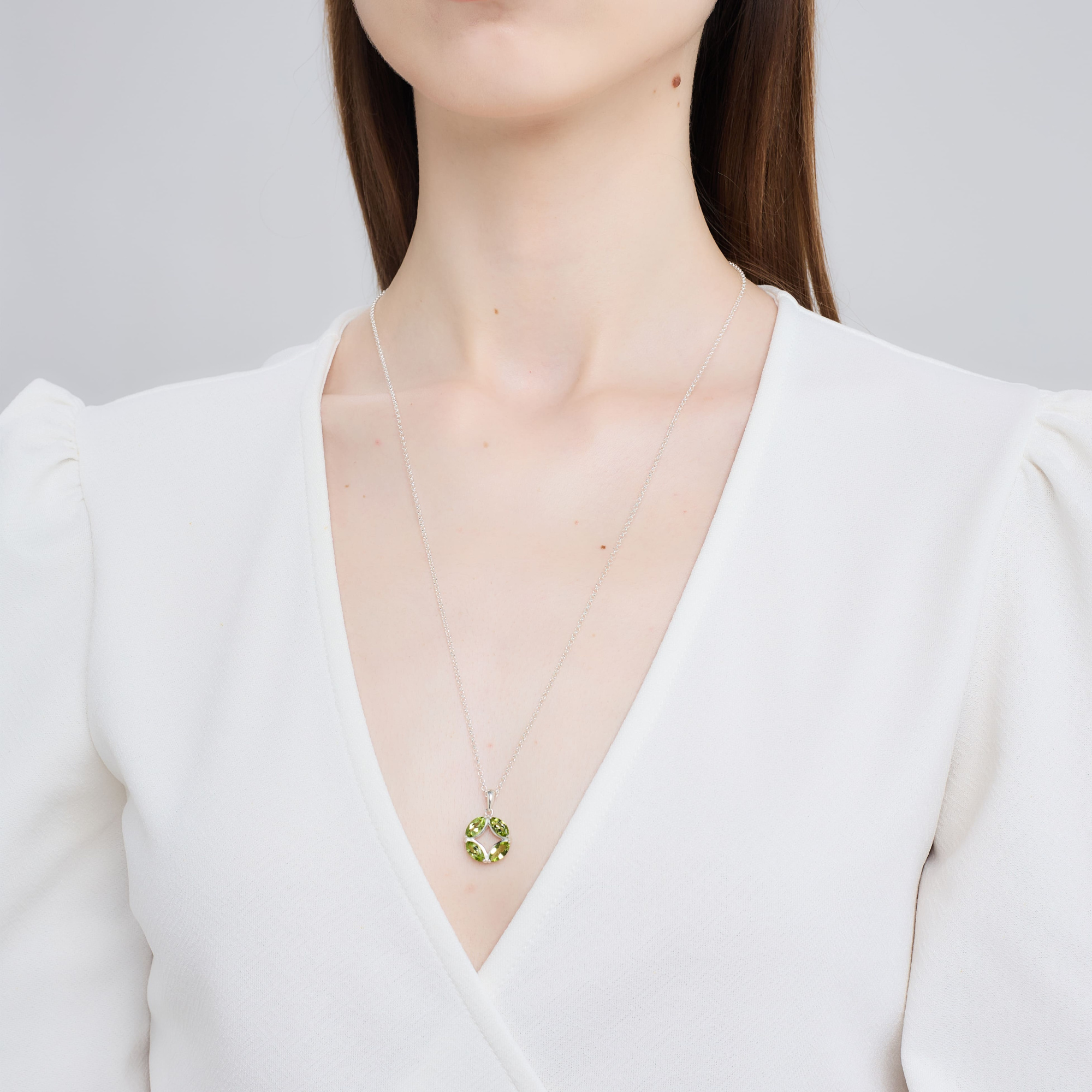 INFANTA Кулон Principessa Marchese Grande с хризолитами в серебре