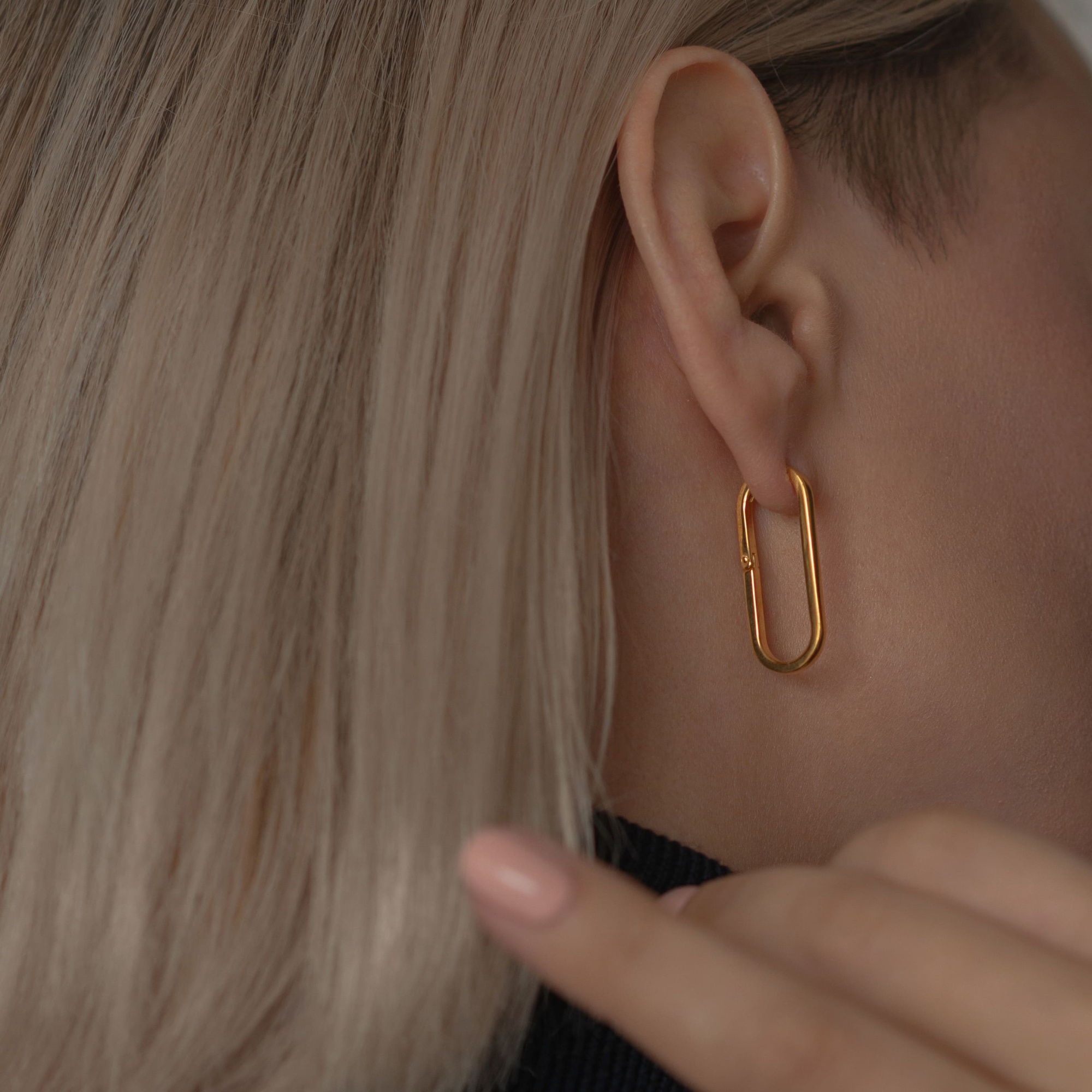 INFANTA Серьги овальные Base 8 на 24 позолота