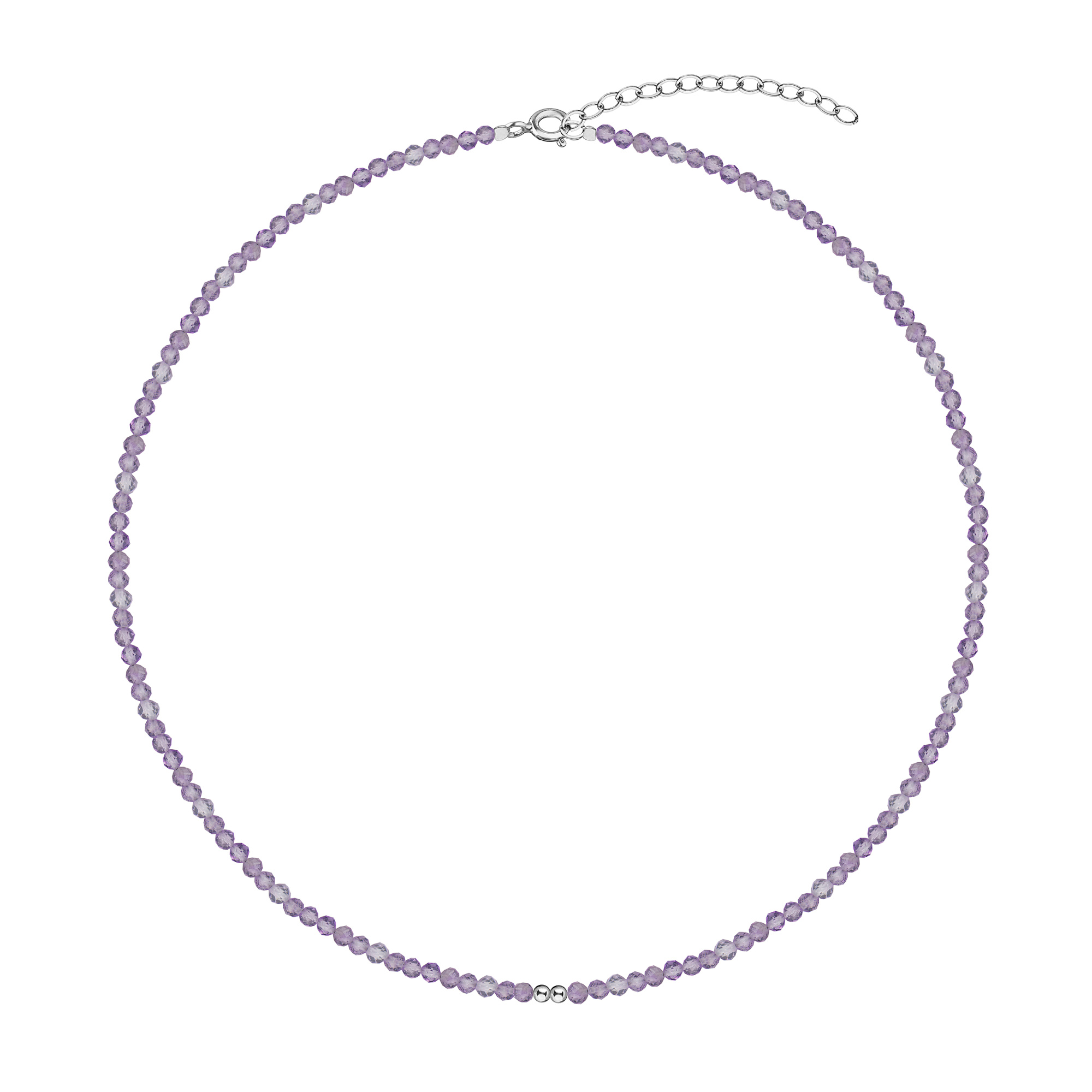 MS. MARBLE Чокер с аметистом серебро