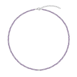 MS. MARBLE Чокер с аметистом серебро