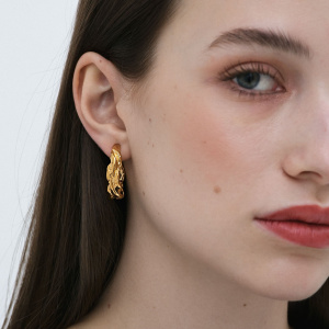 EKATERINA TOLSTAYA Серьги Карамель Конго, желтая позолота