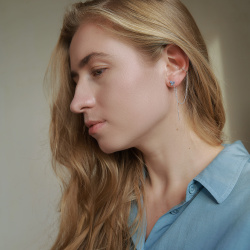 INFANTA Серьги протяжки Principessa Trifoglio piccolo с топазами в серебре