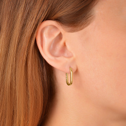 INFANTA Серьги овальные Base 8 на 16 позолота