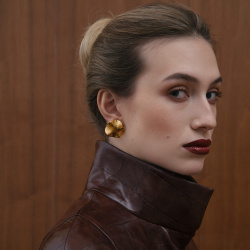 EKATERINA TOLSTAYA Серьги Пластика круглые позолота