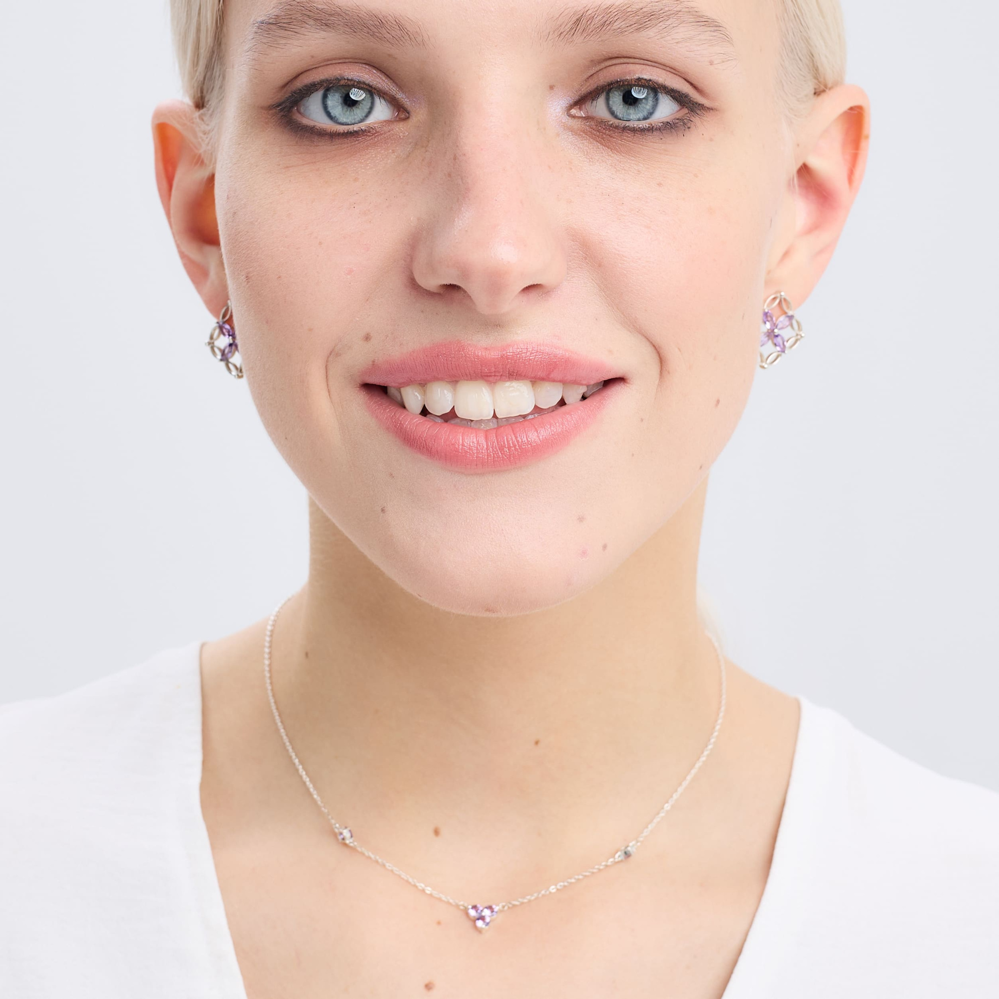 INFANTA Серьги Principessa Marchese с аметистами в серебре