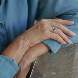 INFANTA Кольцо Principessa Quadrifoglio с топазами в серебре