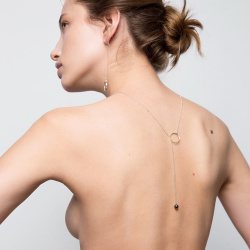 MS. MARBLE подвеска-галстук Soulmates с черным жемчугом