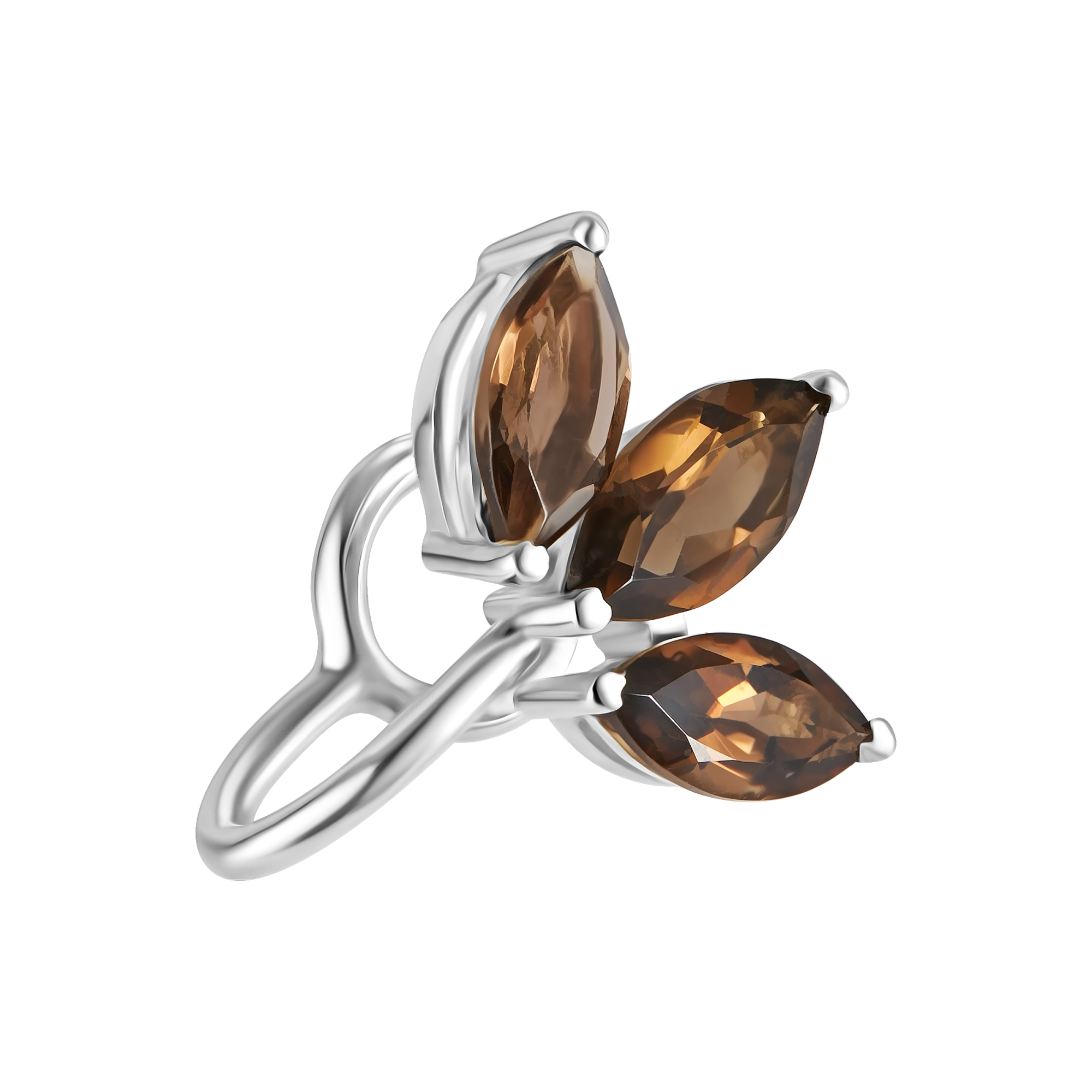 URBAN ISLAND кафф Smoky Topaz Three Leaves | Smoky