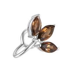 URBAN ISLAND кафф Smoky Topaz Three Leaves | Smoky