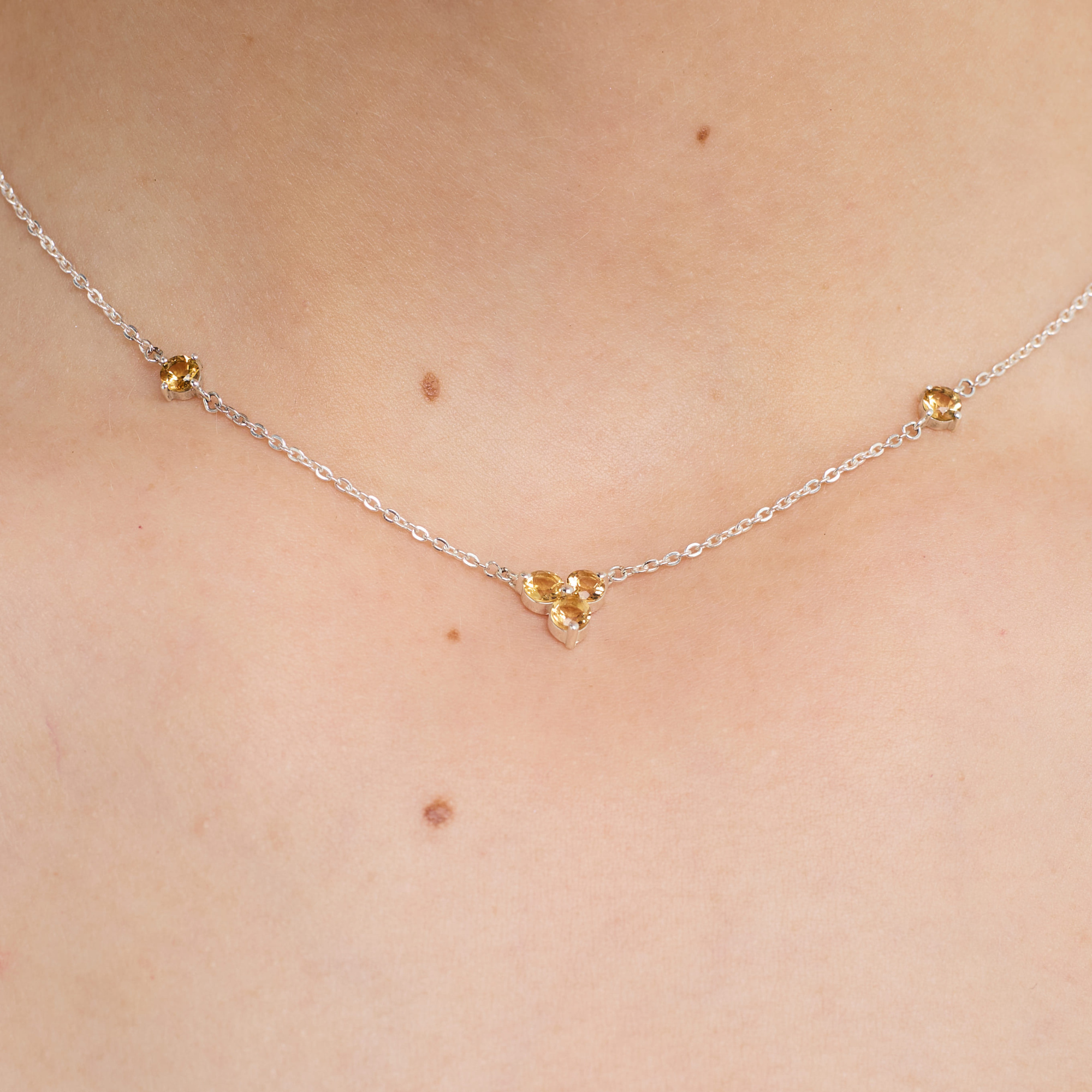 INFANTA Чокер Principessa Trifoglio piccolo с цитринами в серебре