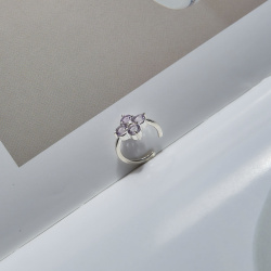 INFANTA Кафф с камнями Quadrifoglio аметист в серебре