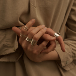 MS. MARBLE кольцо Karma двойное серебро